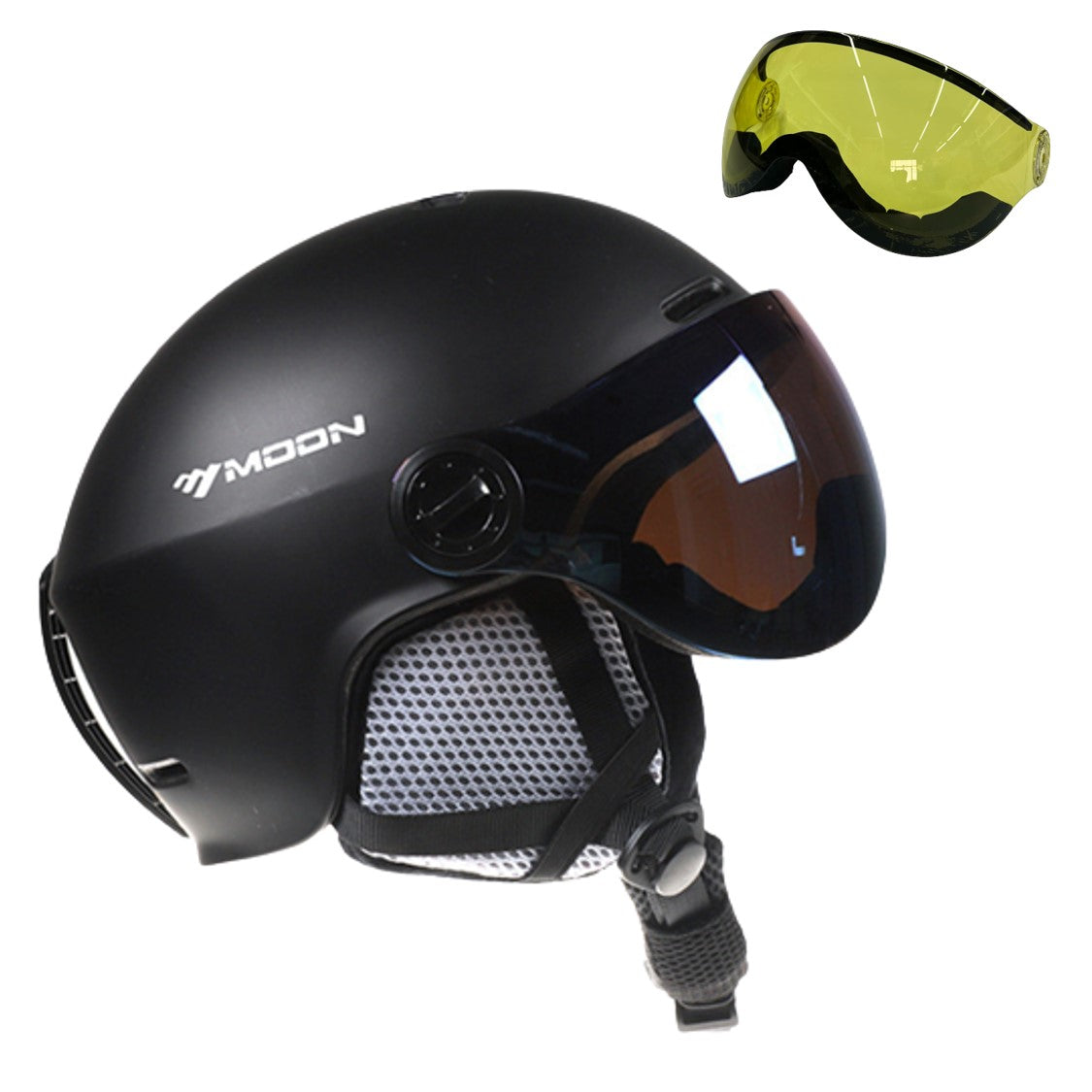 MoonPro Elite Ski and Snowboard Helmet With Integrated Visor