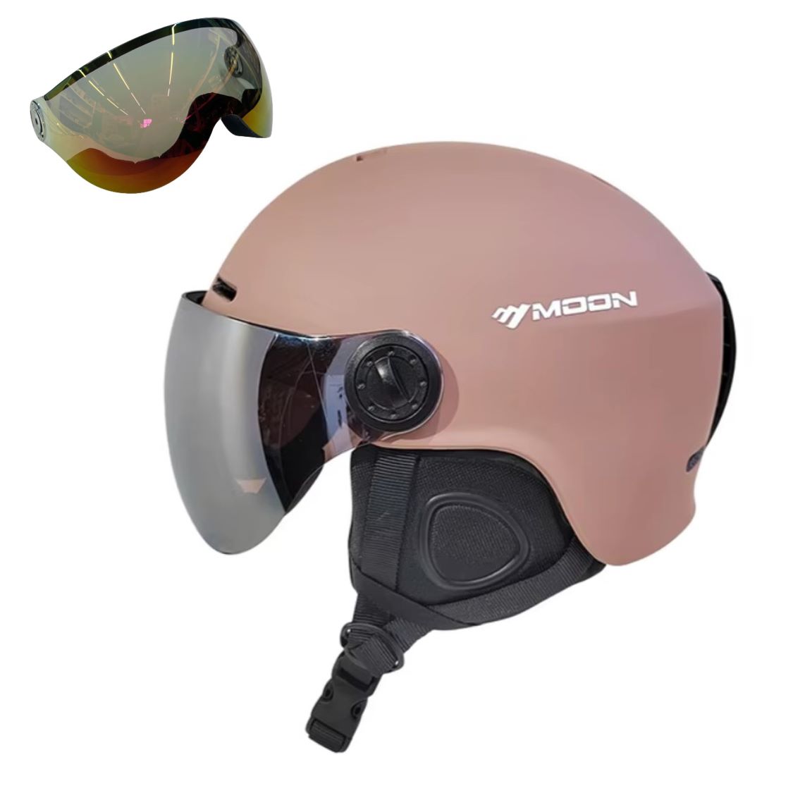 MoonPro Elite Ski and Snowboard Helmet With Integrated Visor